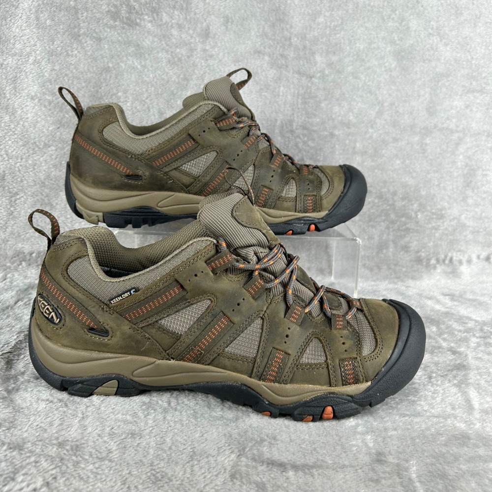 KEEN Siskiyou Waterproof Hiking Shoes Mens 9.5 Brown Leather Low Top Trail